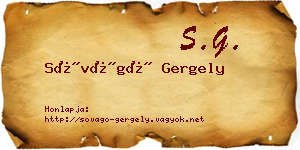 Sóvágó Gergely névjegykártya